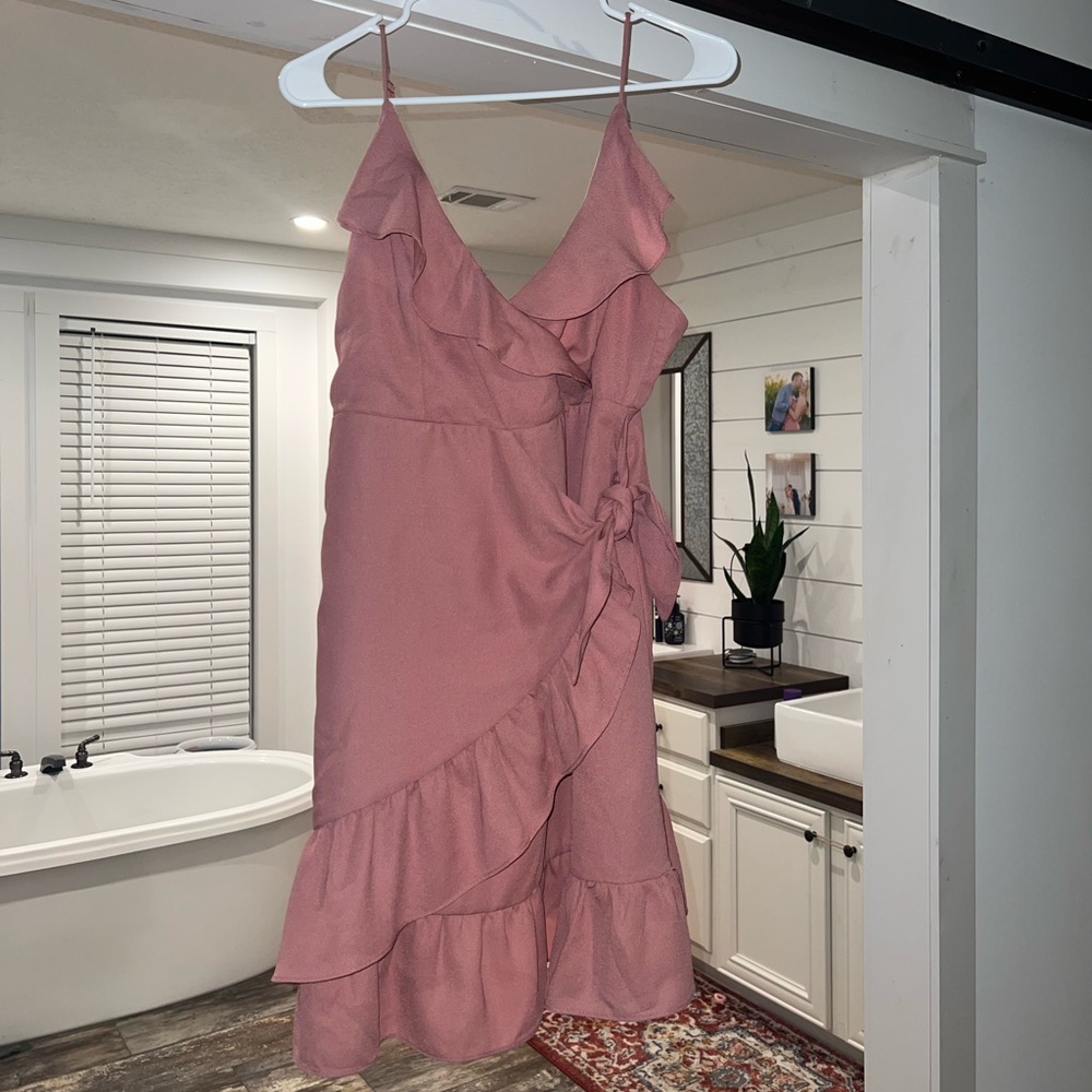 Pink tie dress